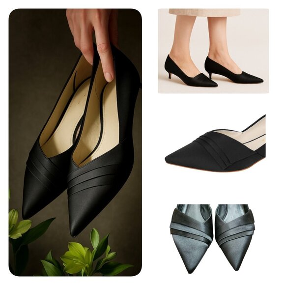 Something Bleu Brenna Kitten Heel HANDCRAFTED IN ITALY BY ARTISAN SHOEMAKERS - Picture 1 of 15